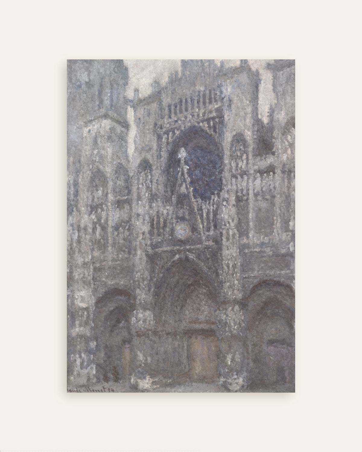 Plakat Katedralen i Rouen, portalen i gråvejr (1892) af Claude Monet, miniature