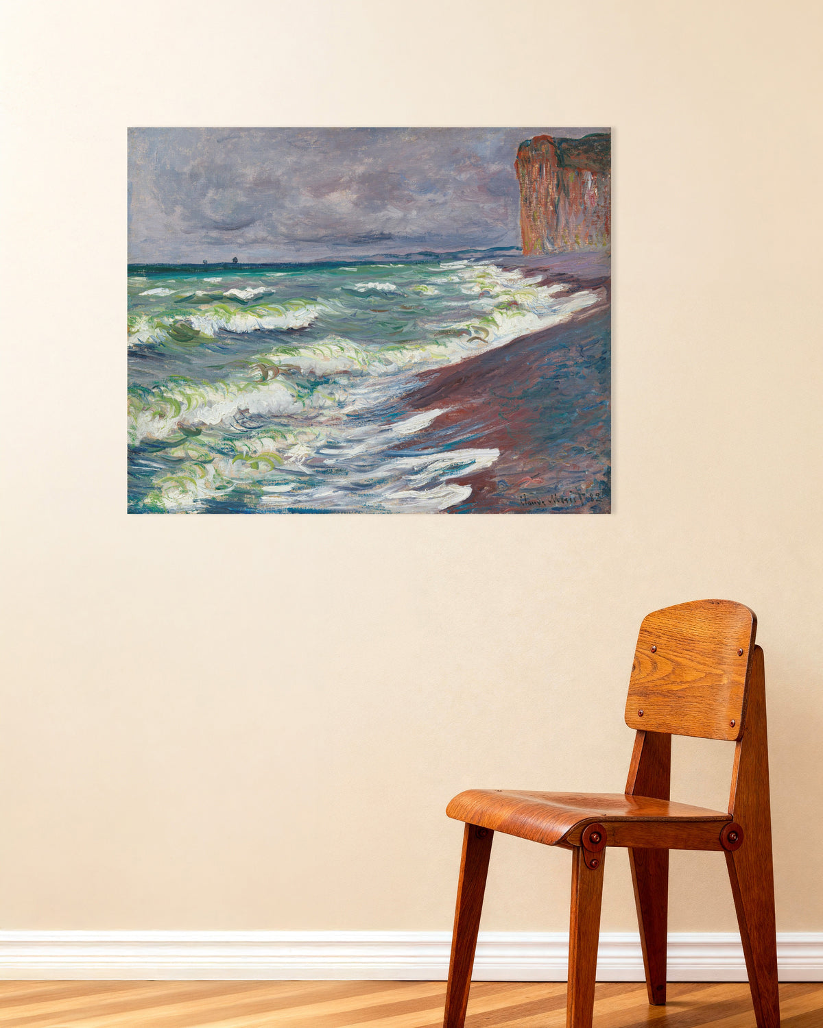 Plakat Uroligt hav ved Pourville (1882) af Claude Monet