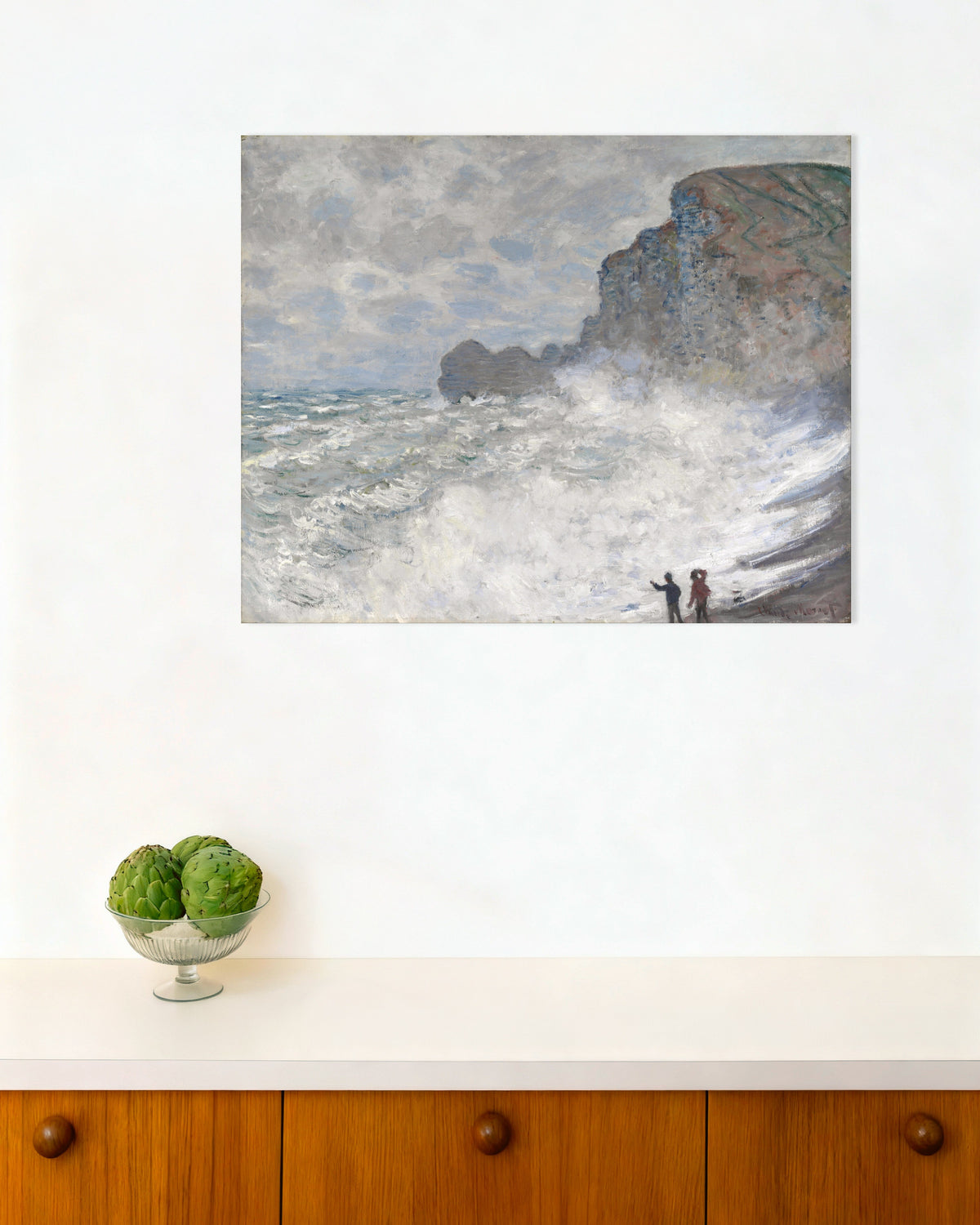 Plakat Uvejr ved Étretat (1883) af Claude Monet