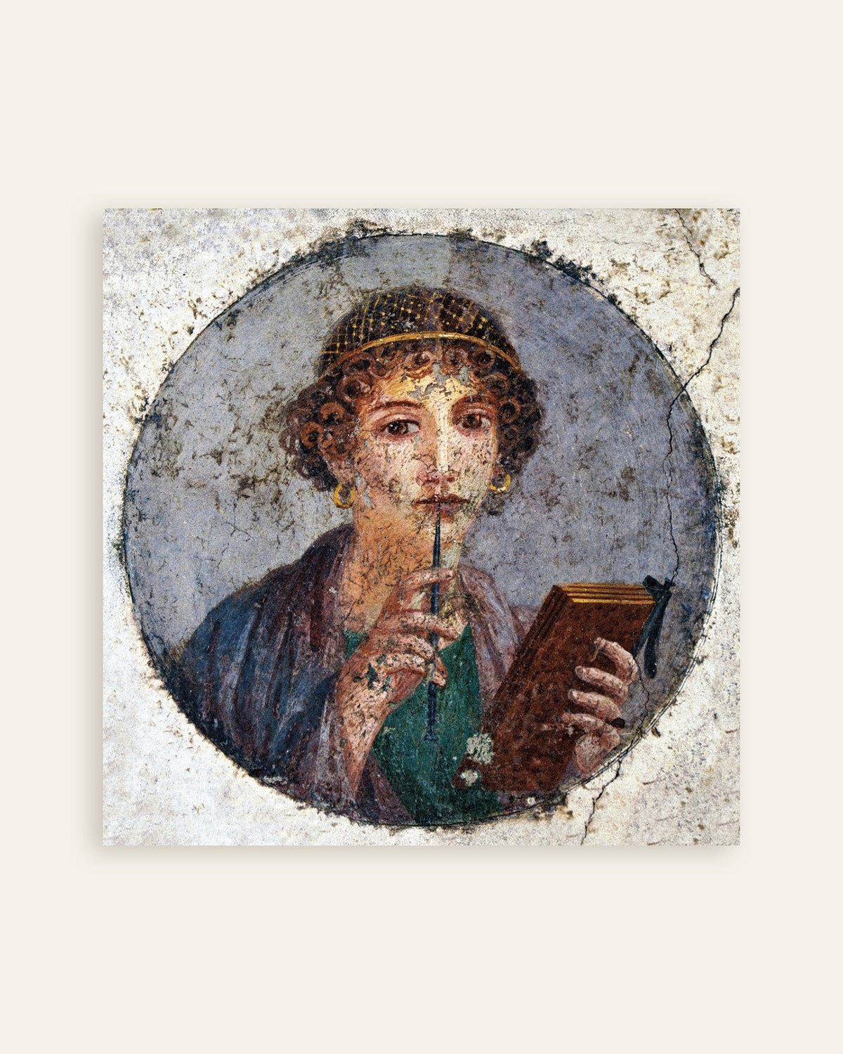 Plakat med Sappho-freskoen fra Pompeji