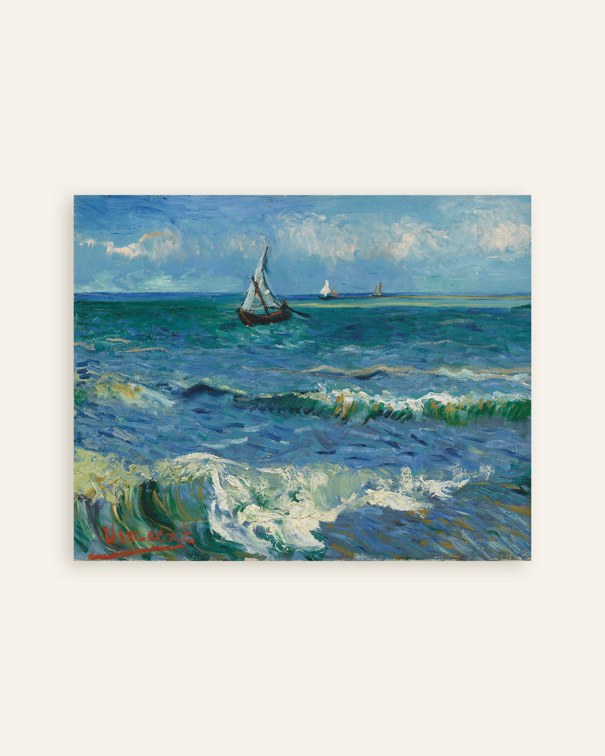 Poster med Havlandskab nær Les Saintes-Maries-de-la-Mer (1888) af Vincent van Gogh, miniature