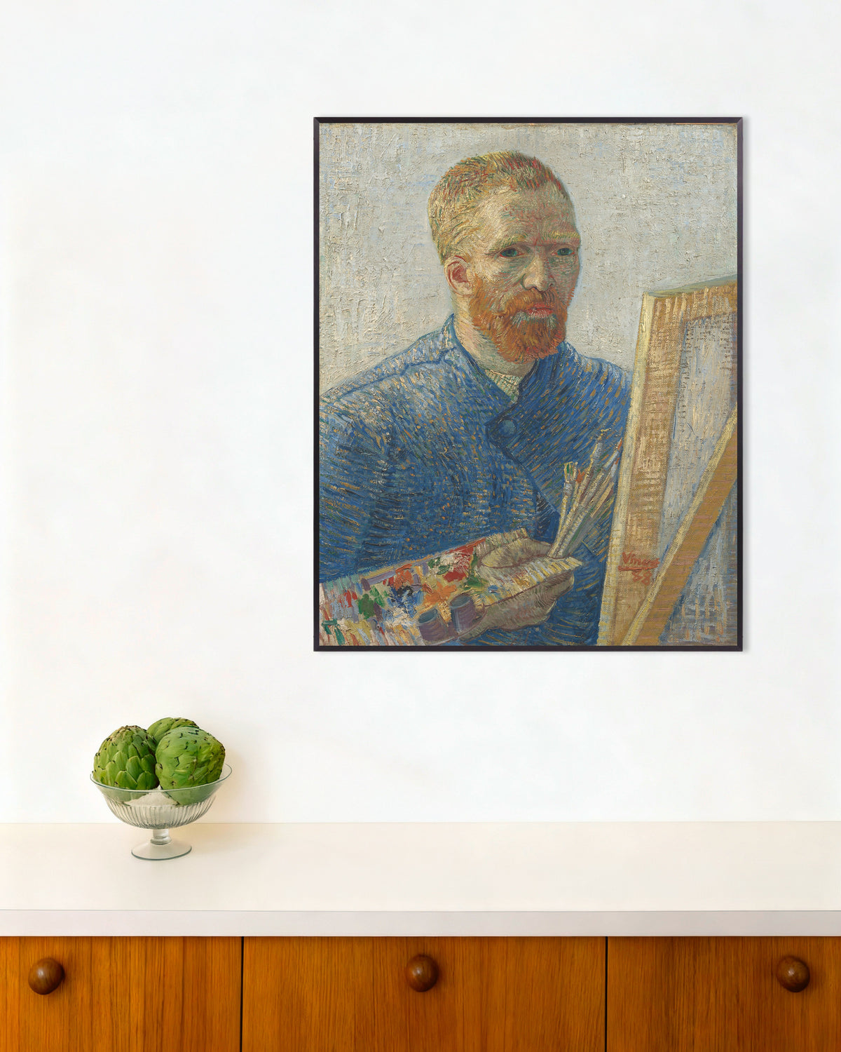 Poster med Selvportræt som maler (1888) af Vincent van Gogh, med metalramme