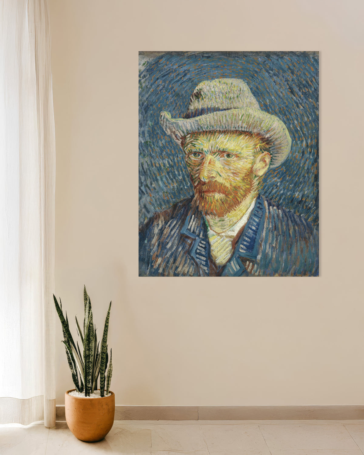 Poster med Selvportræt med grå filthat (1887) af Vincent van Gogh