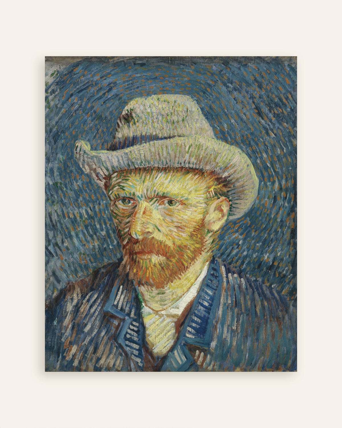Poster med Selvportræt med grå filthat (1887) af Vincent van Gogh, miniaturebillede