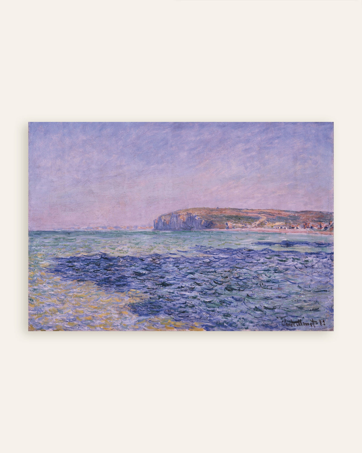 Plakat Skygger på havet, klipperne ved Pourville (1882) af Claude Monet, miniature