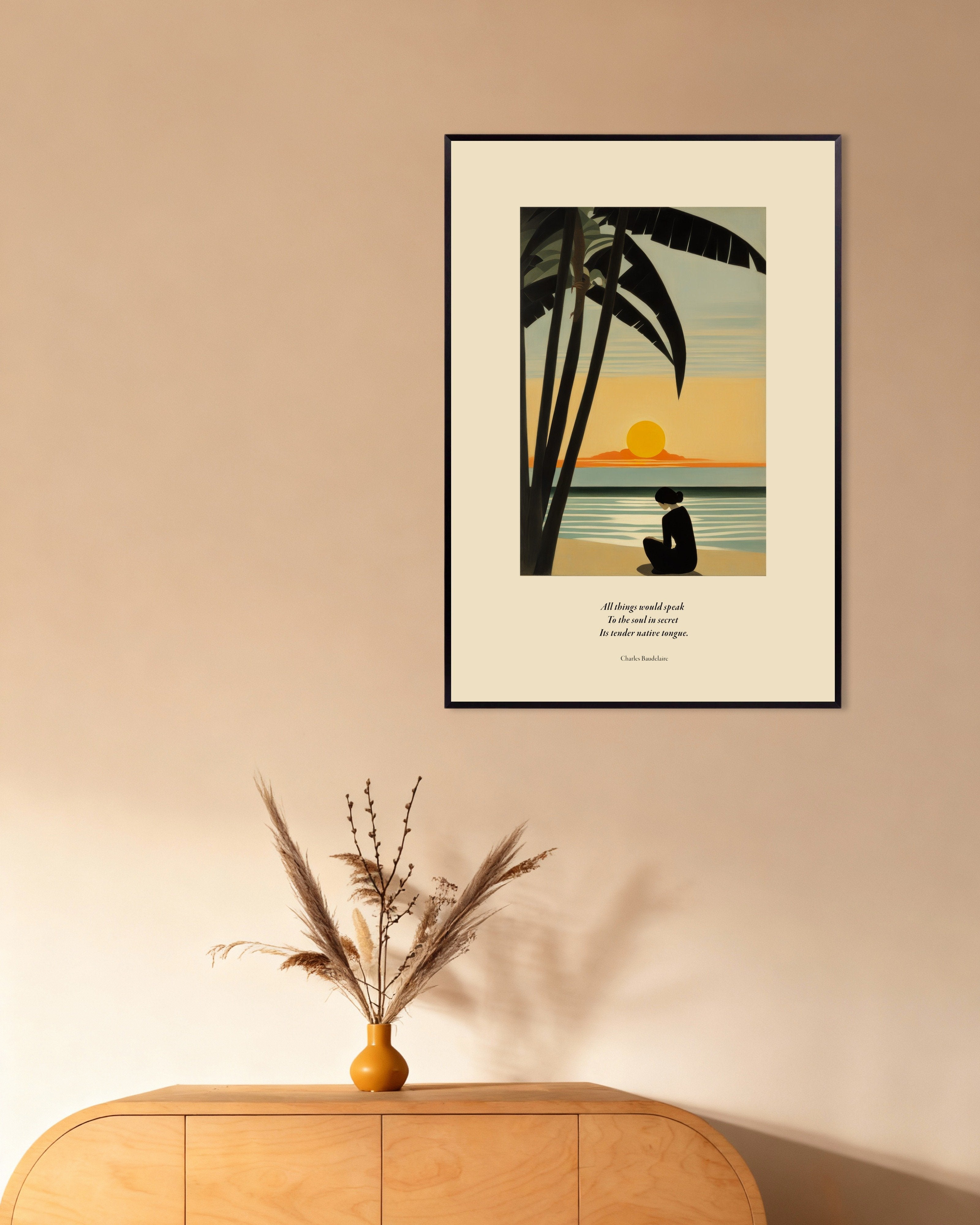 Poster of Soul's language, Baudelaire, with metal frame