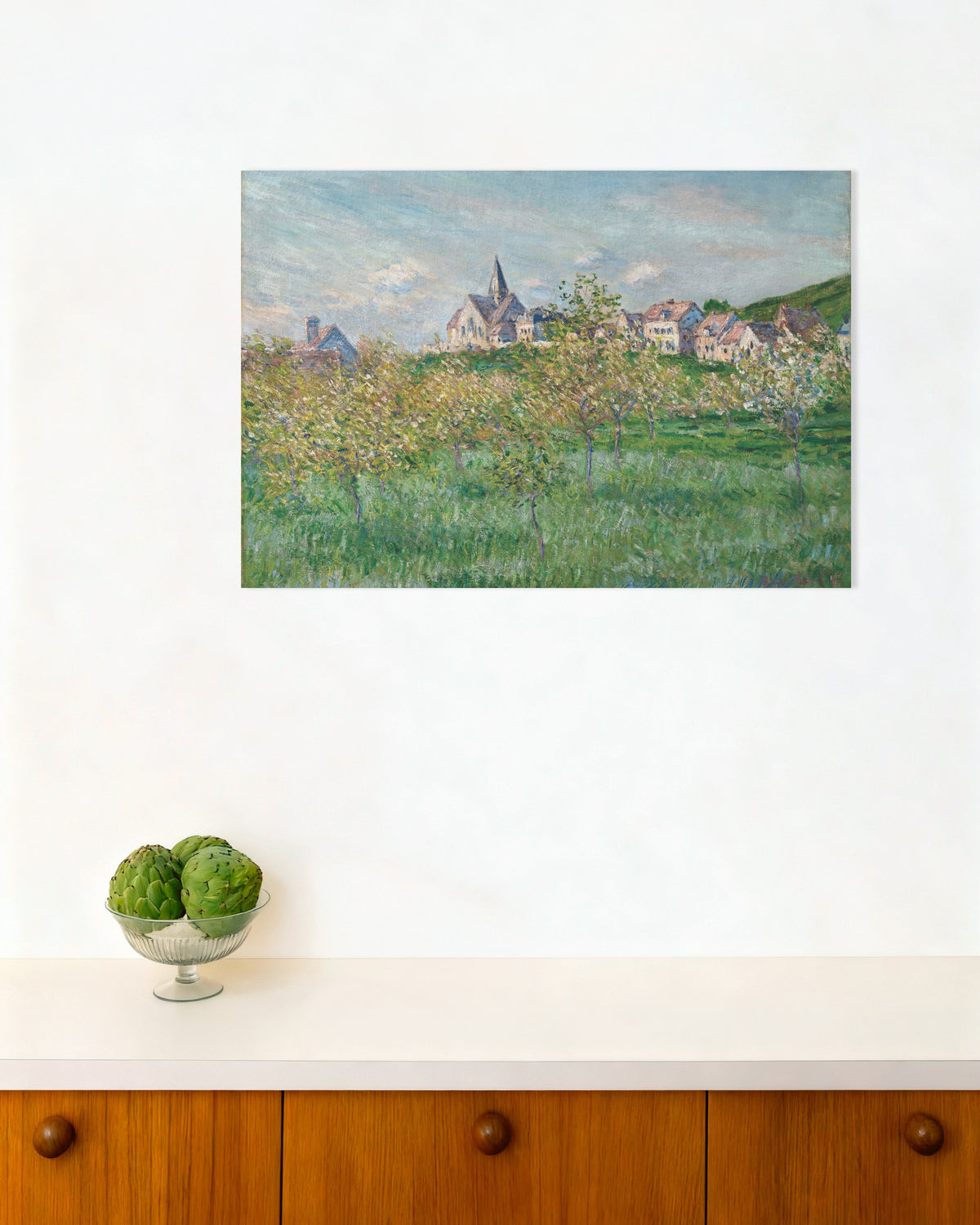 Plakat Forår i Giverny, eftermiddag (1885) af Claude Monet