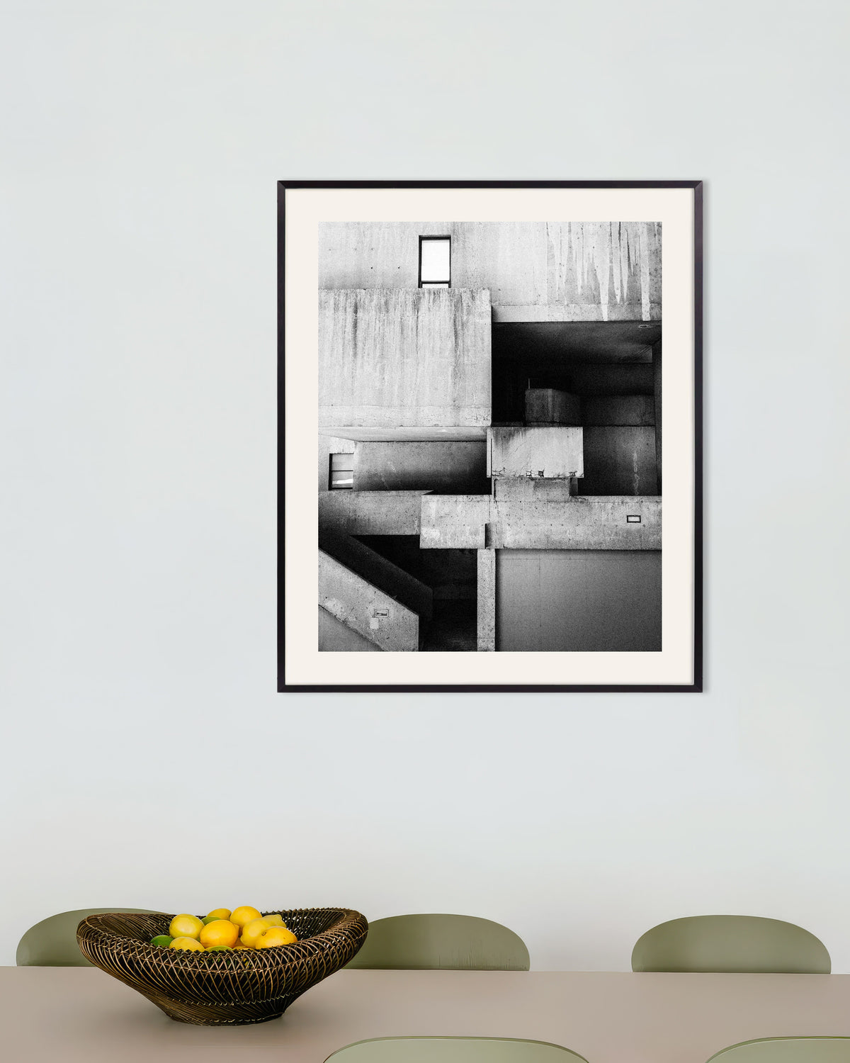 Plakat »Komposition i plettet beton« med metalramme