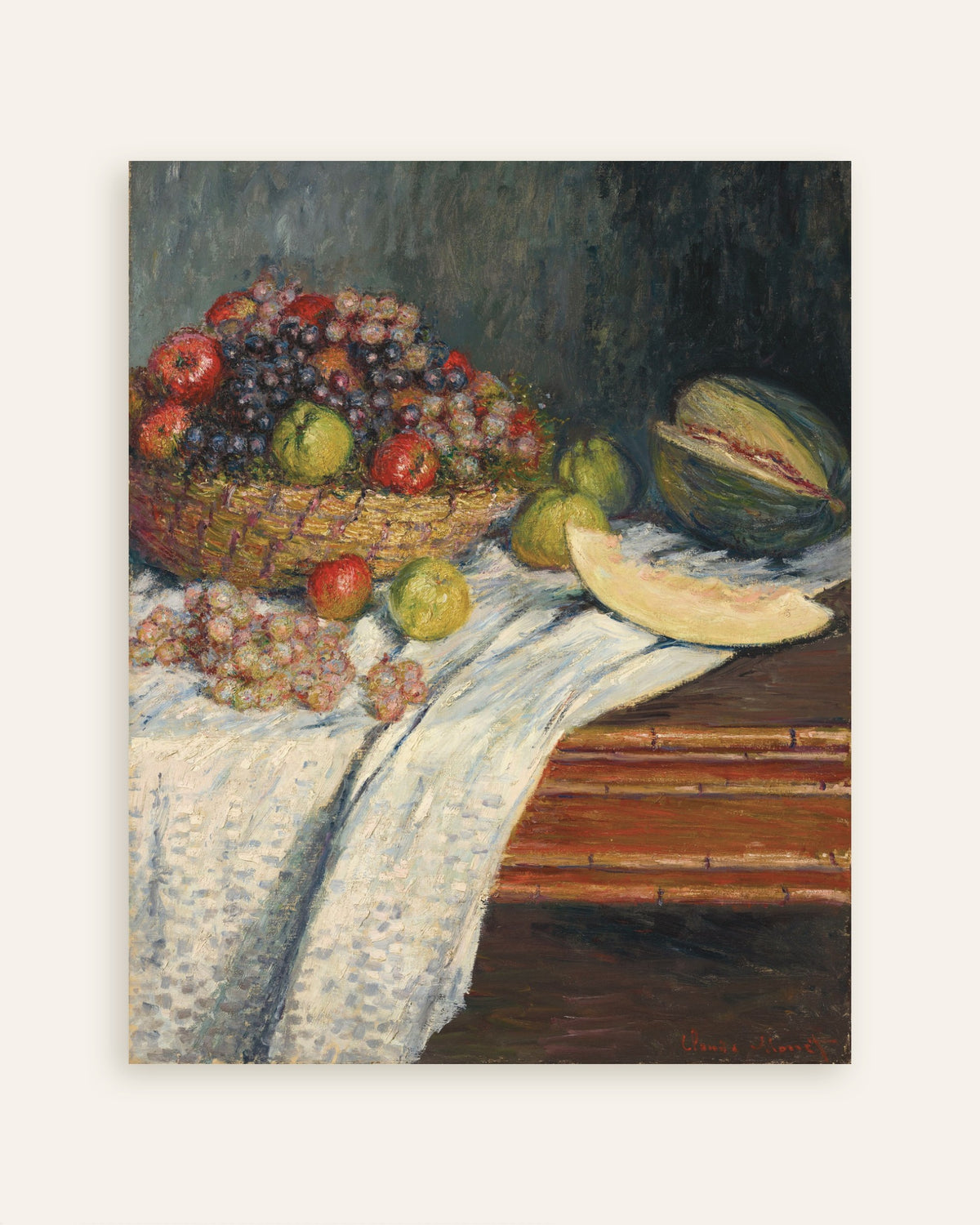 Plakat Opstilling med melon (1879) af Claude Monet, miniature