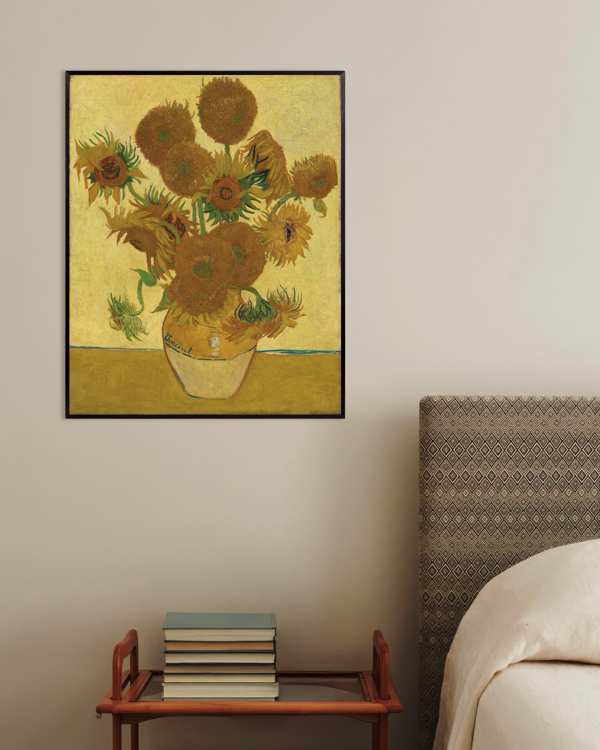 Plakat med Solsikker (1888) af Vincent van Gogh, med metalramme