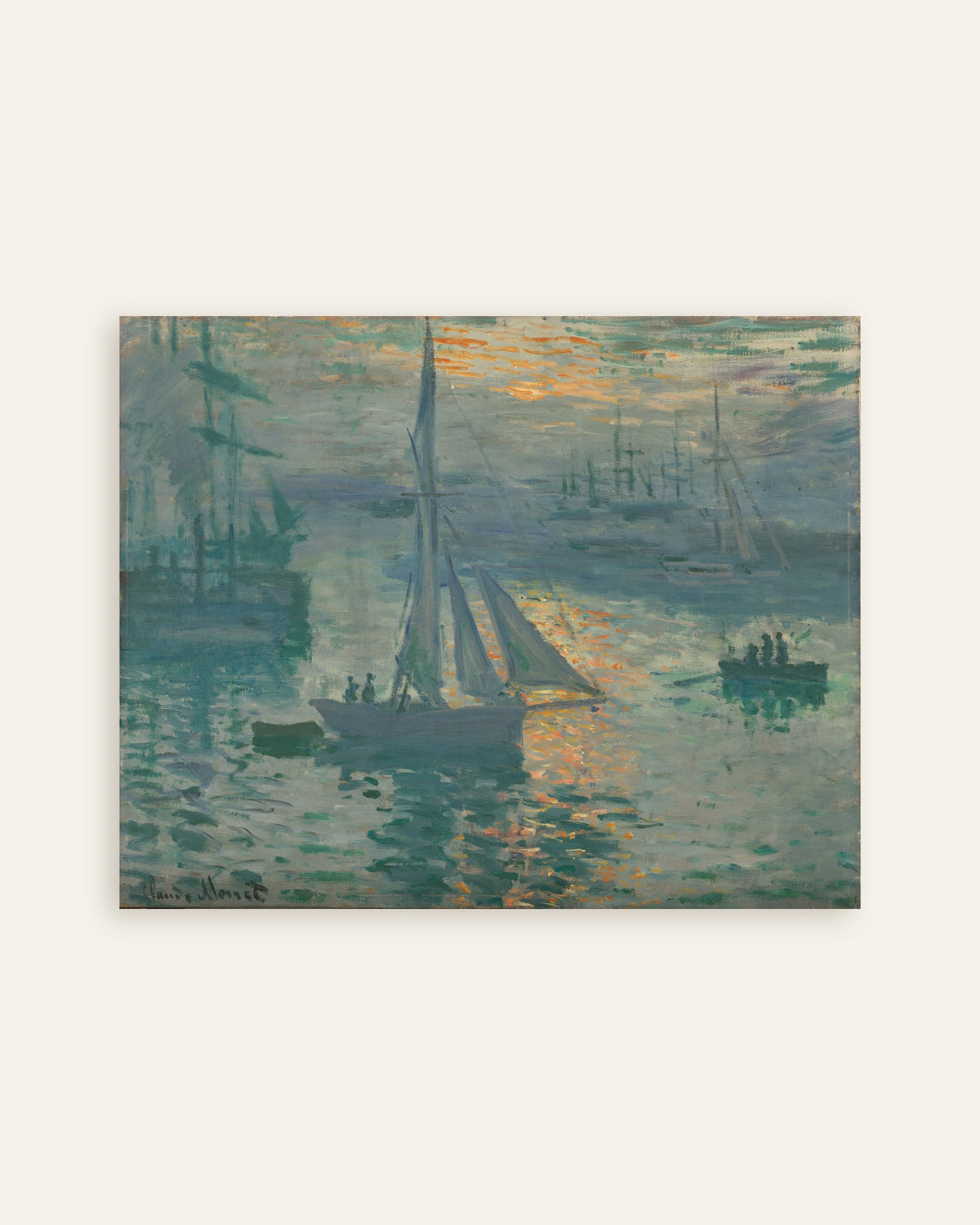 Plakat Solopgang, marinebillede (1873) af Claude Monet, miniature