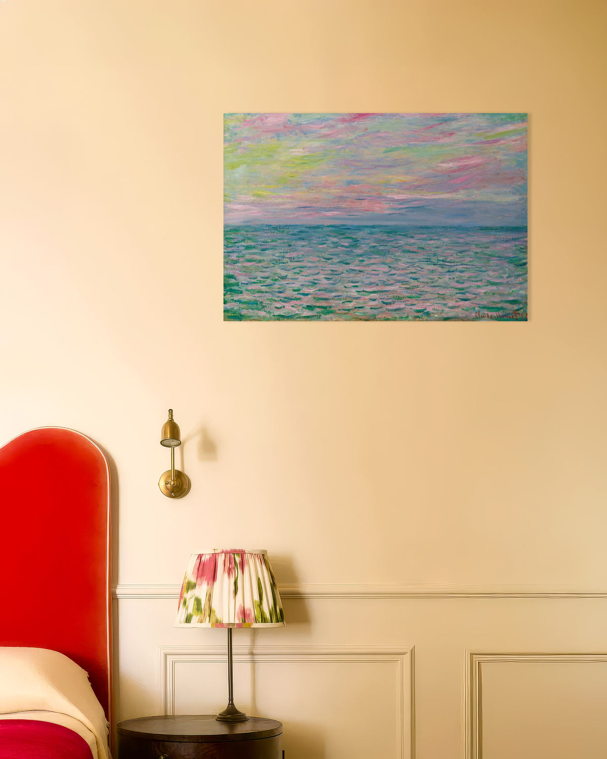 Plakat Solnedgang ved Pourville, åbent hav (1882) af Claude Monet