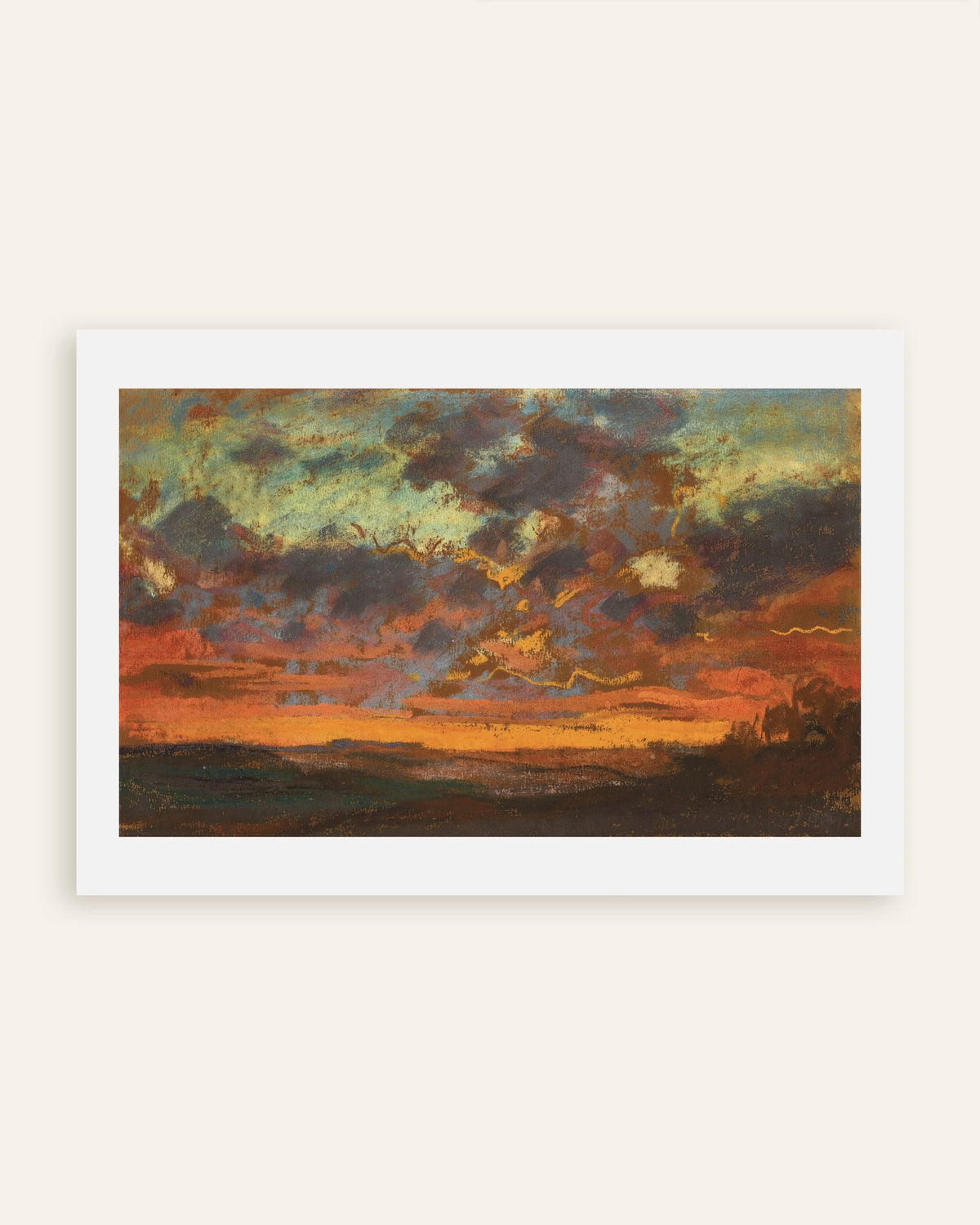 Plakat Solnedgang (ca. 1868) af Claude Monet, miniature