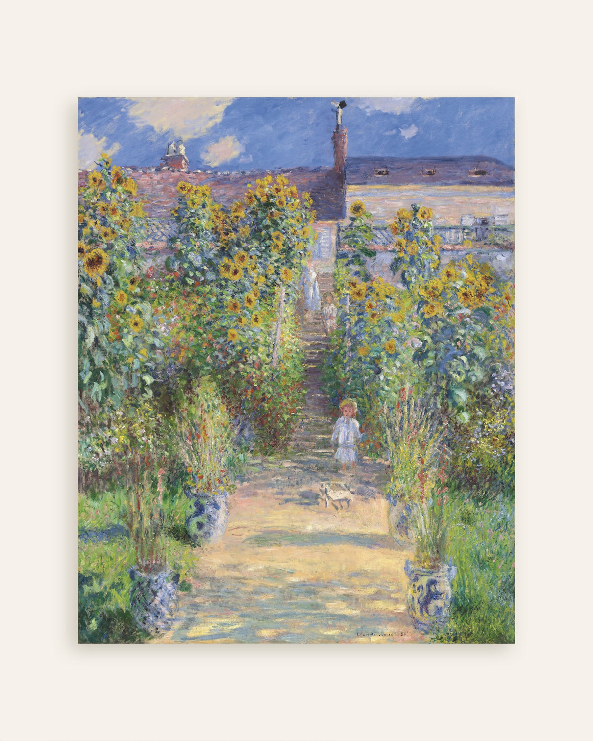 Plakat Kunstnerens have i Vétheuil (1881) af Claude Monet, miniature
