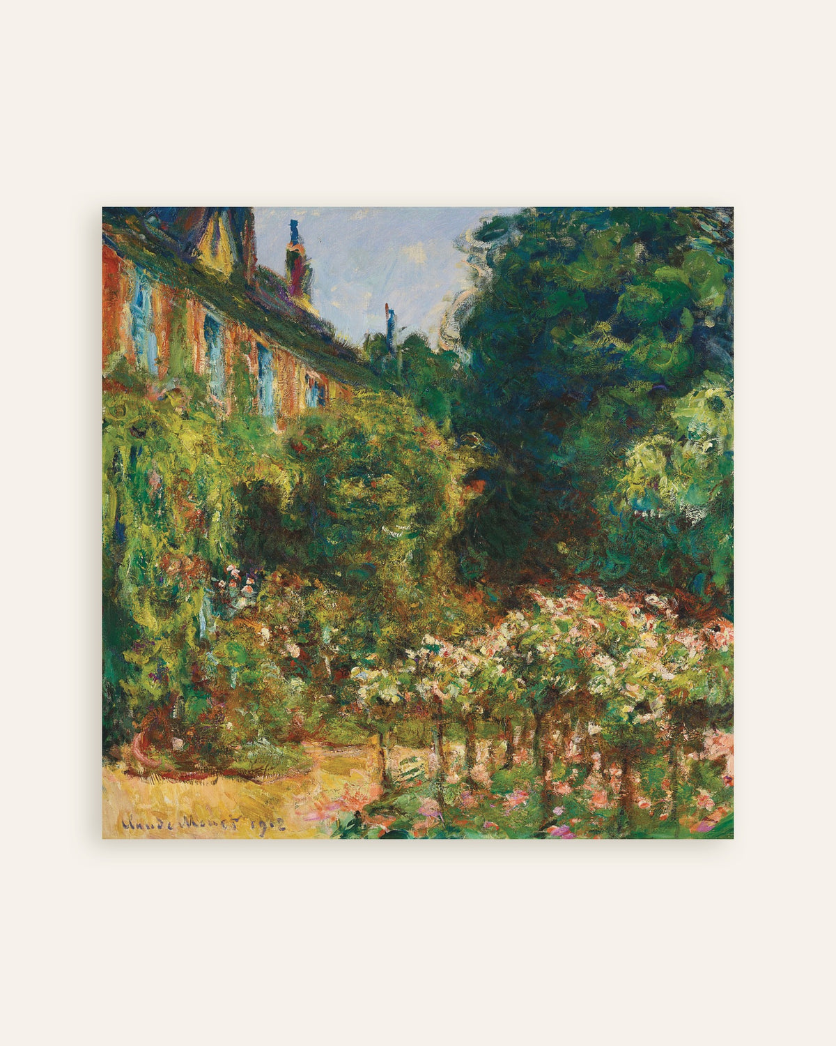 Plakat Kunstnerens hus i Giverny (1912) af Claude Monet, miniature