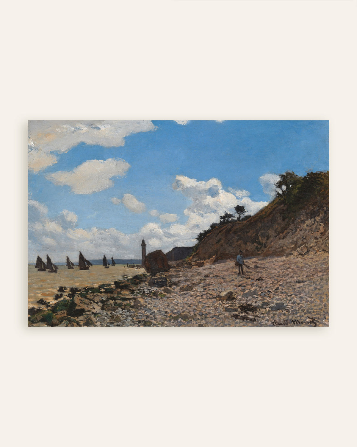 Plakat Stranden ved Honfleur (1864–1866) af Claude Monet, miniature