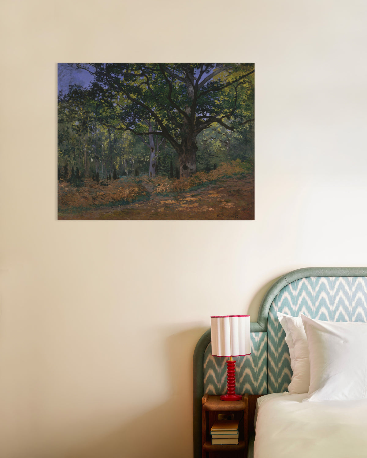Plakat Bodmer-egen, Fontainebleau-skoven (1865) af Claude Monet