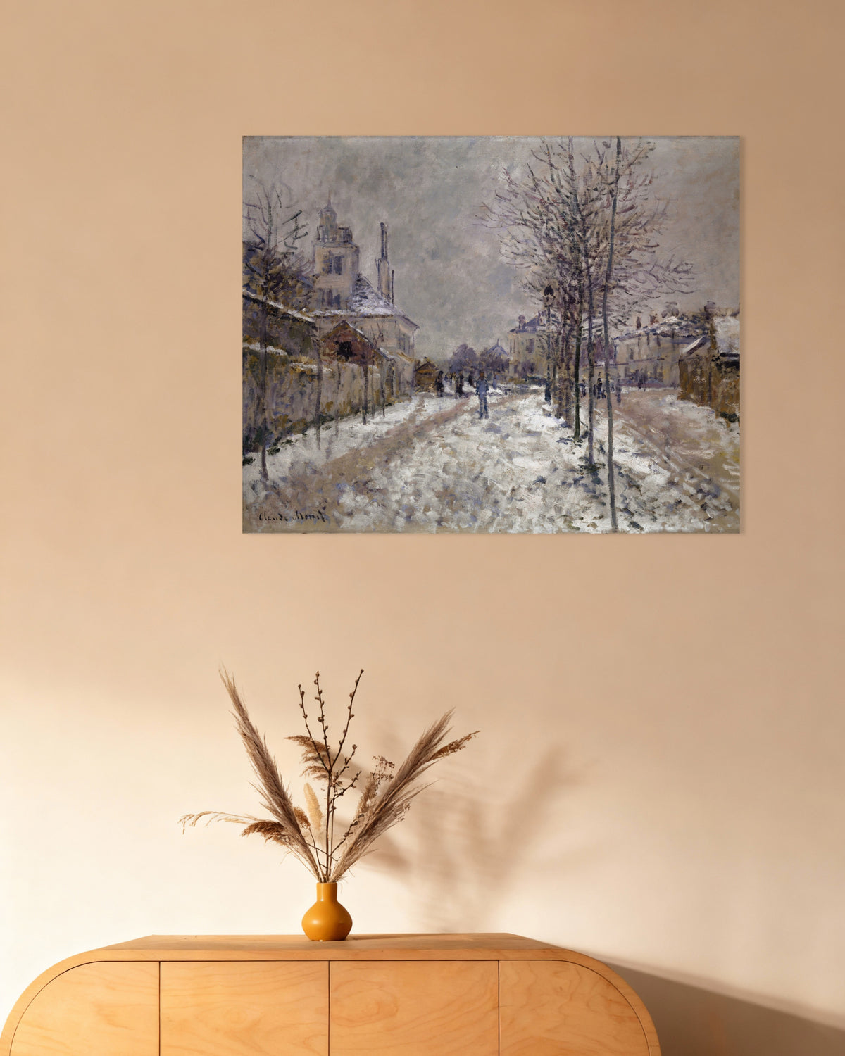Plakat Boulevard de Pontoise i Argenteuil, sne (1875) af Claude Monet