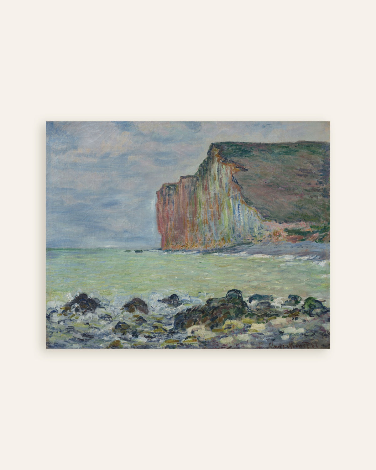 Plakat Klippen ved Les Petites-Dalles (1881) af Claude Monet, miniature