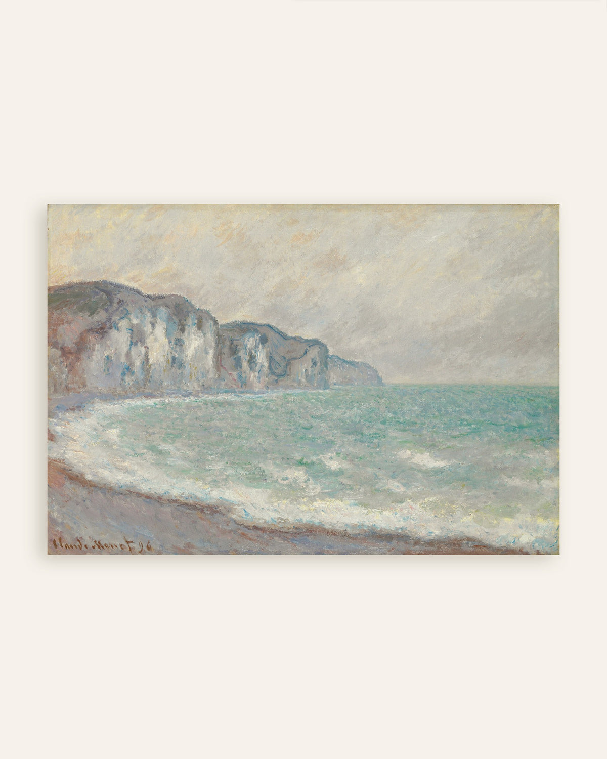 Plakat Klippen ved Pourville (1896) af Claude Monet, miniature
