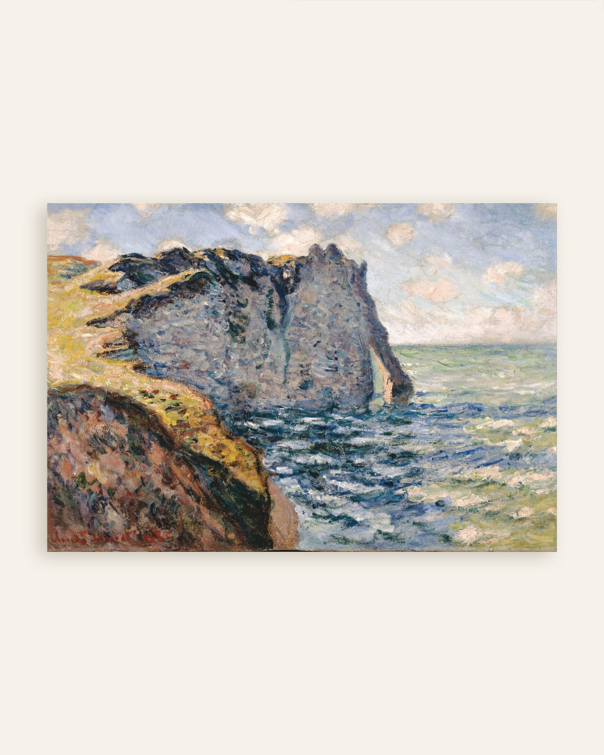 Plakat Falaise d'Aval, Étretat (1885) af Claude Monet, miniature