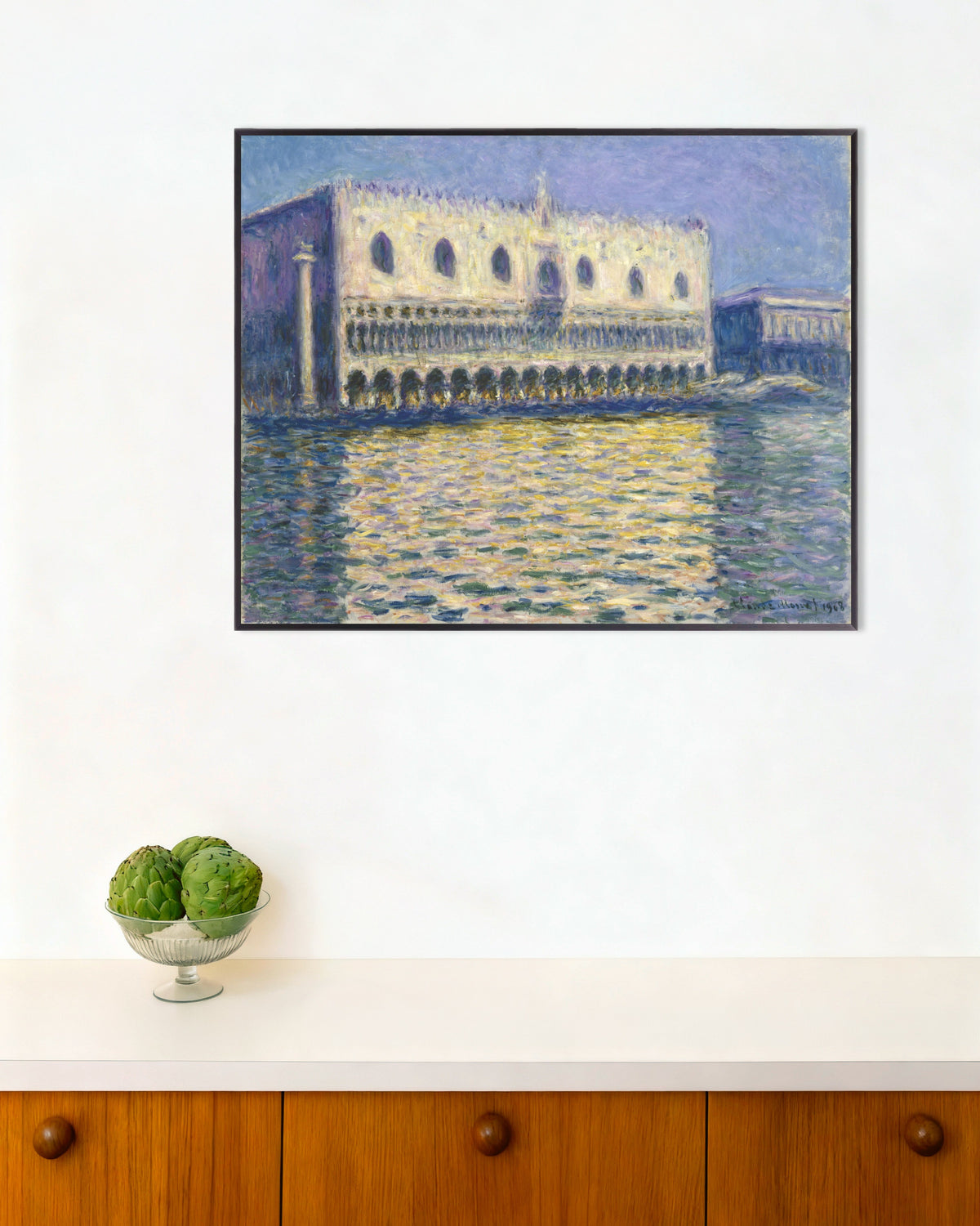 Plakat Dogepaladset (1908) af Claude Monet med metalramme