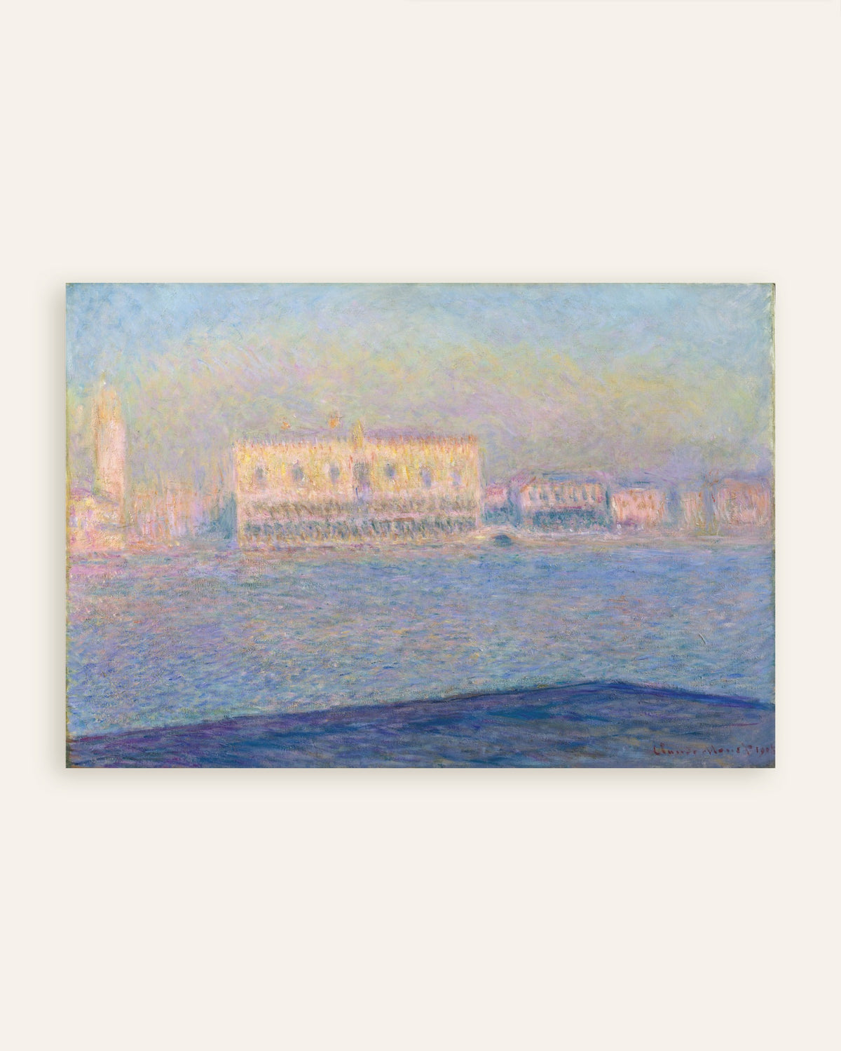 Plakat Dogepaladset set fra San Giorgio Maggiore (1908) af Claude Monet, miniature