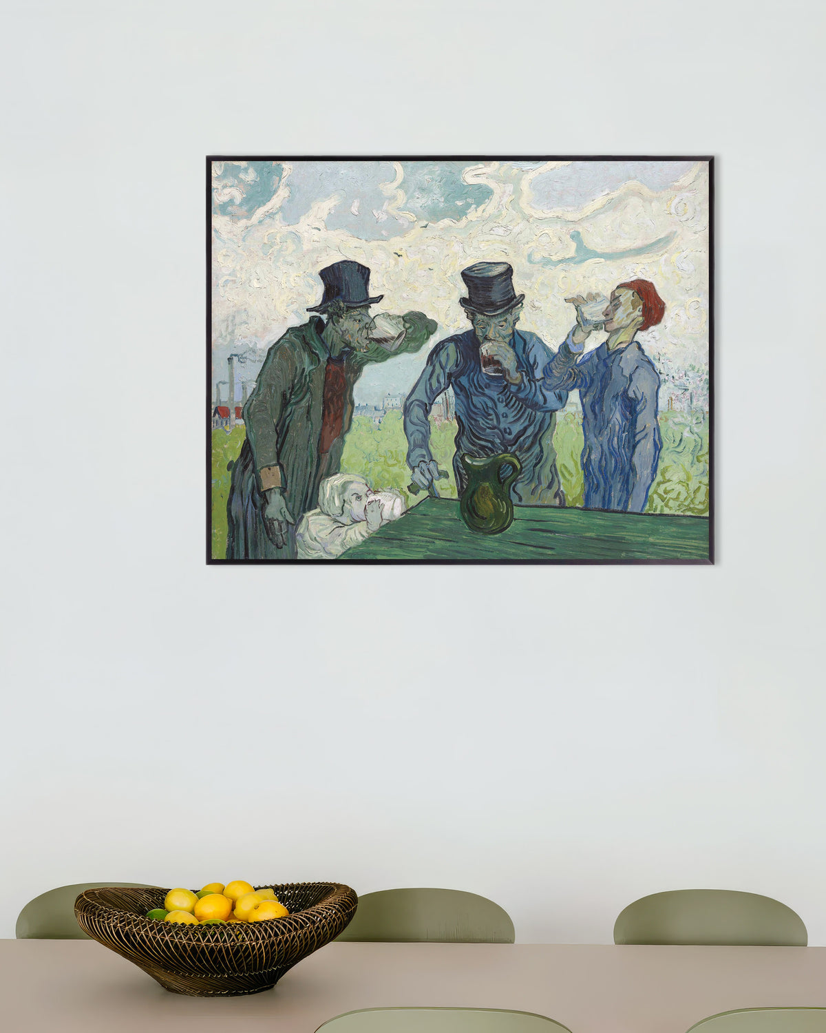 Poster med Drankerne, efter Daumier (1890) af Vincent van Gogh, med metalramme
