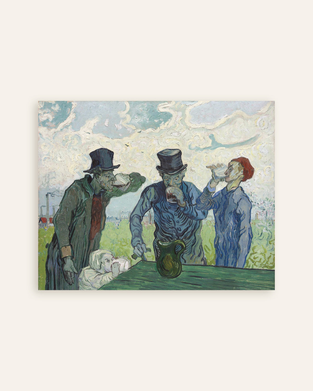 Poster med Drankerne, efter Daumier (1890) af Vincent van Gogh, miniature