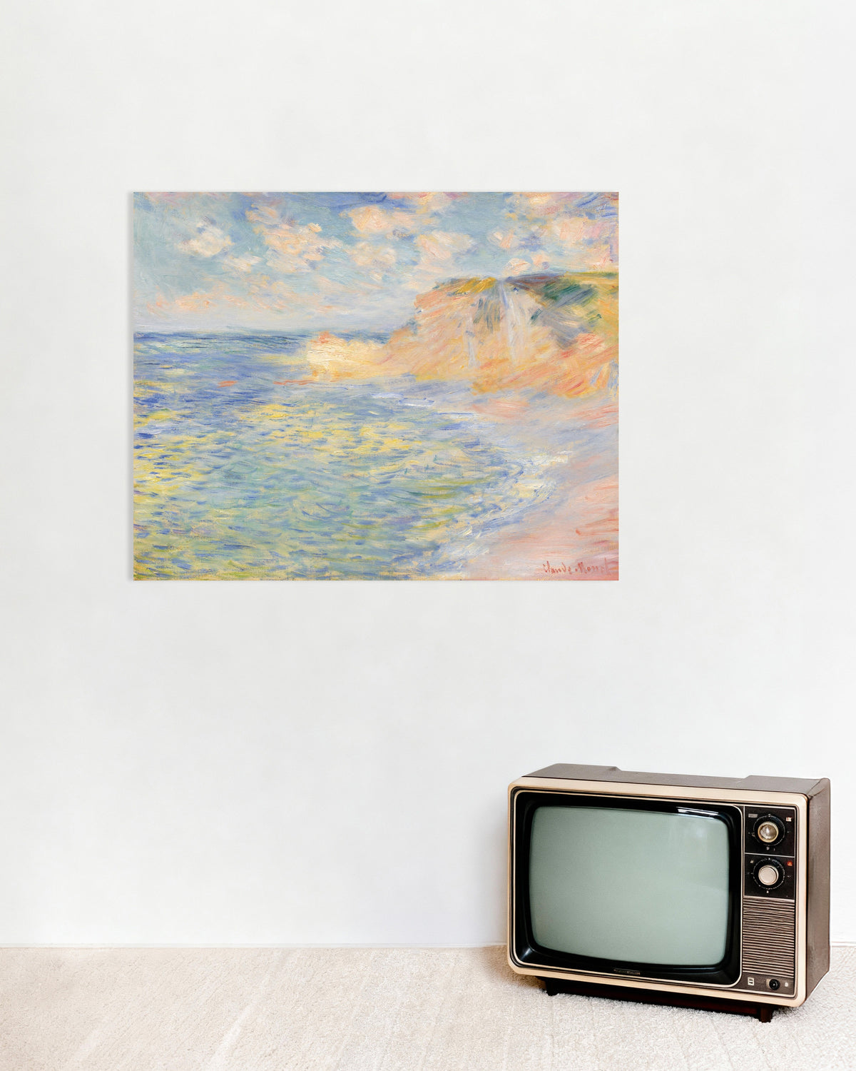 Plakat Falaise d'Amont, Étretat (1885) af Claude Monet