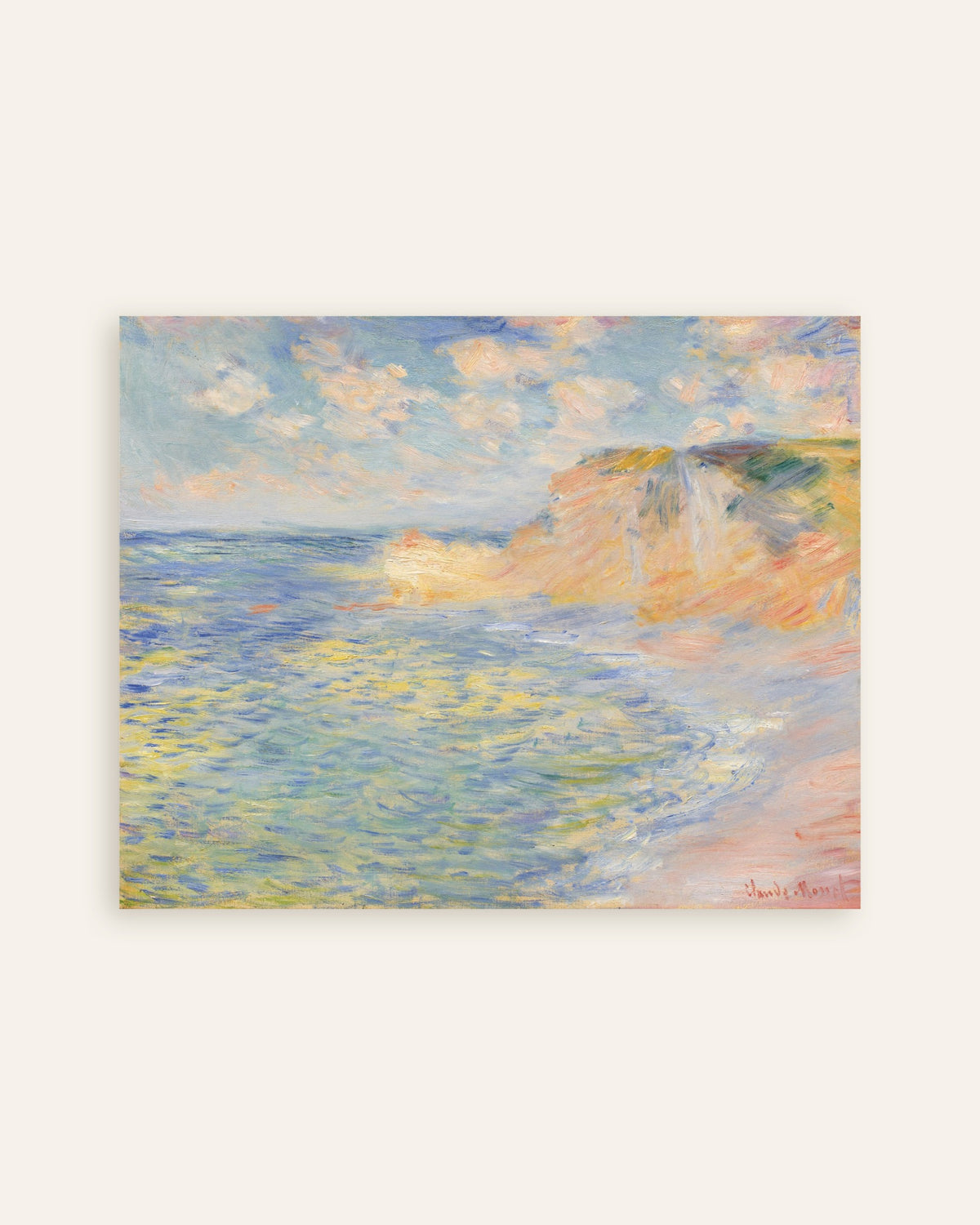 Plakat Falaise d'Amont, Étretat (1885) af Claude Monet, miniature