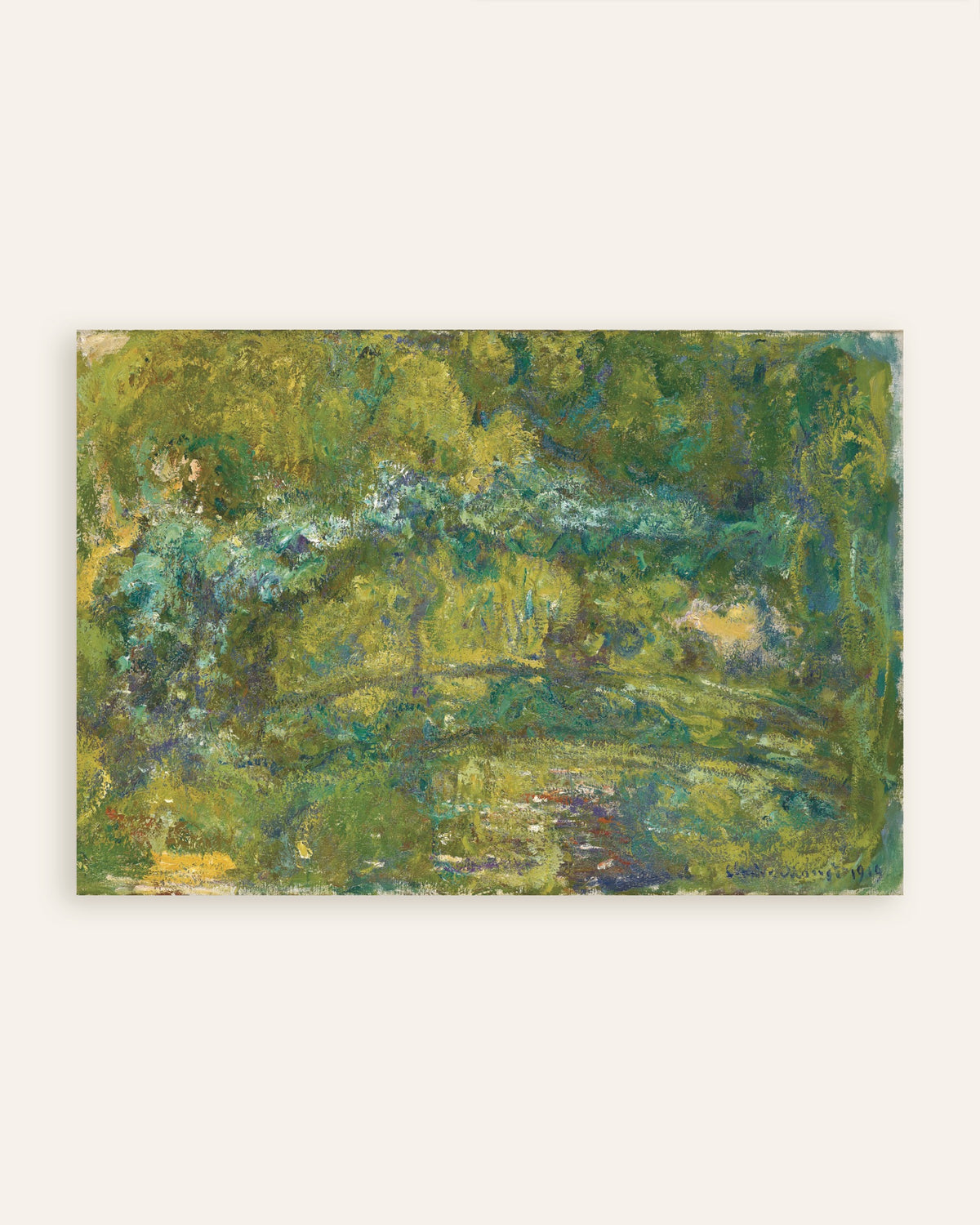 Plakat Gangbroen over åkandedammen (1919) af Claude Monet, miniature