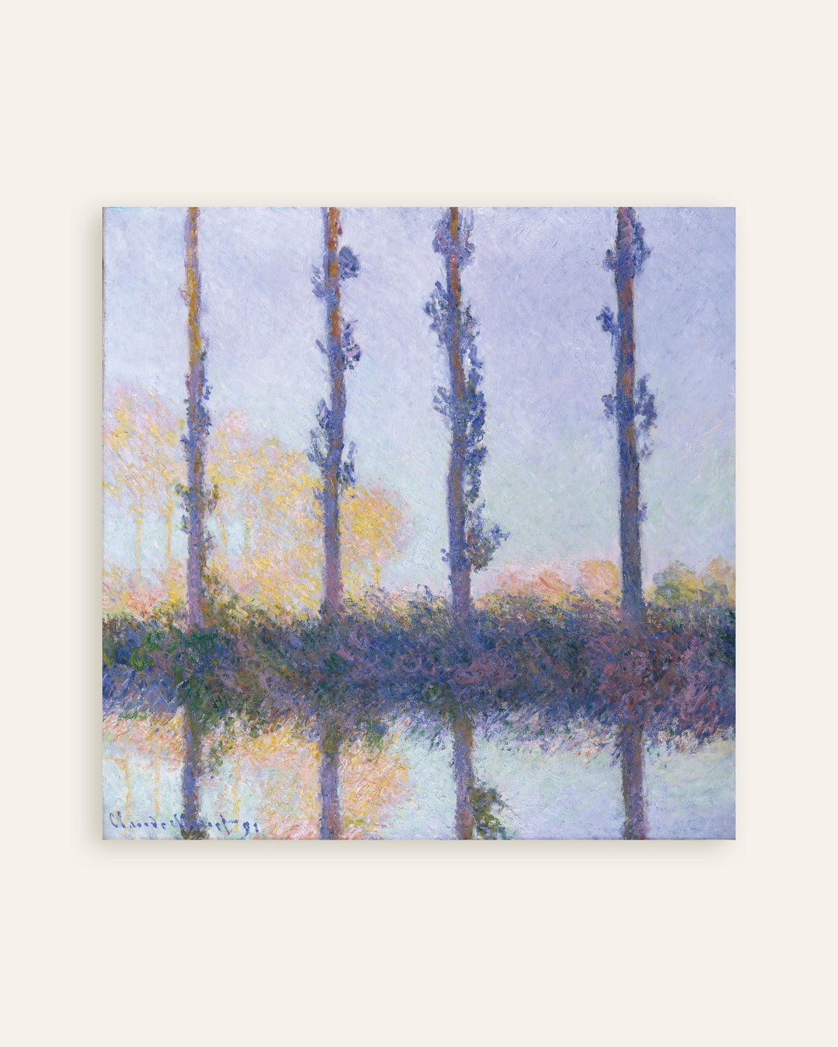 Plakat De fire træer (1891) af Claude Monet, miniature