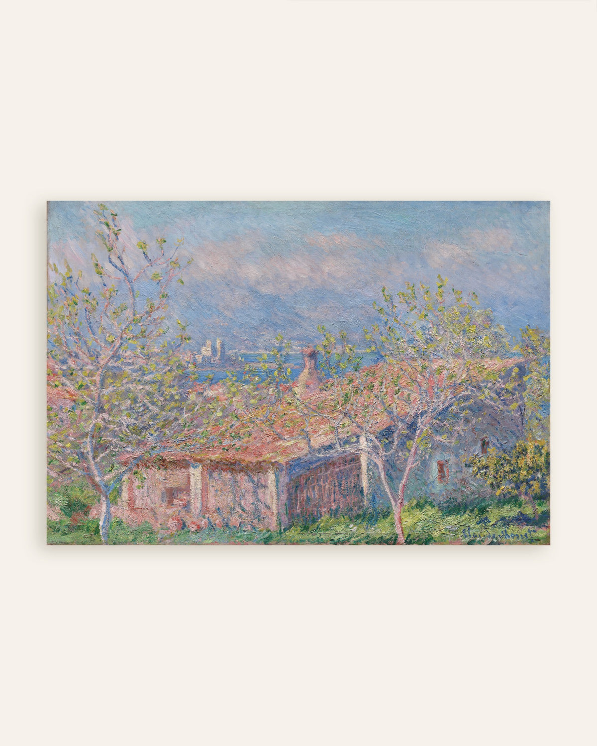Plakat Gartnerens hus i Antibes (1888) af Claude Monet, miniature
