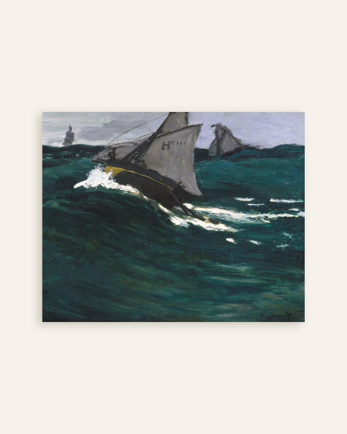 Plakat Den grønne bølge (ca. 1866–1867) af Claude Monet, miniature