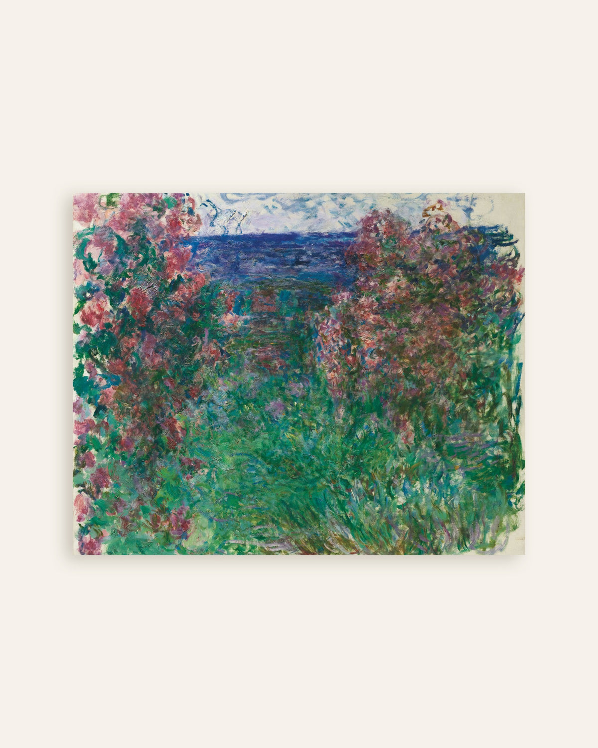 Plakat Huset blandt roserne (ca. 1925) af Claude Monet, miniature