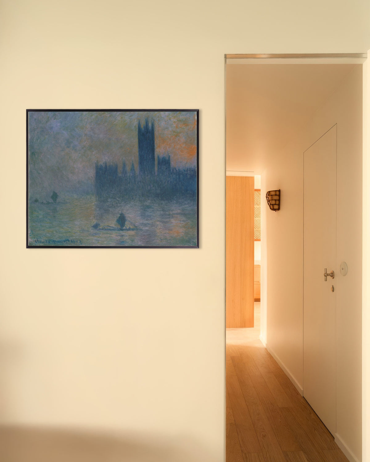 Plakat Parlamentet, tågeeffekt (1903–1904) af Claude Monet med metalramme