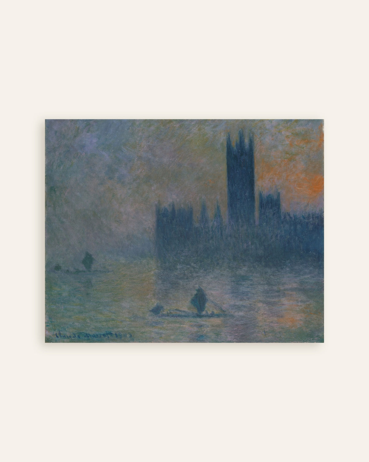 Plakat Parlamentet, tågeeffekt (1903–1904) af Claude Monet, miniature