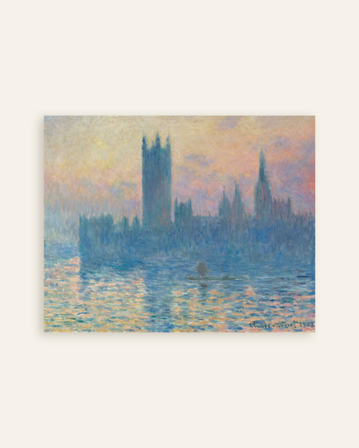Plakat Parlamentet ved solnedgang (1903) af Claude Monet, miniature