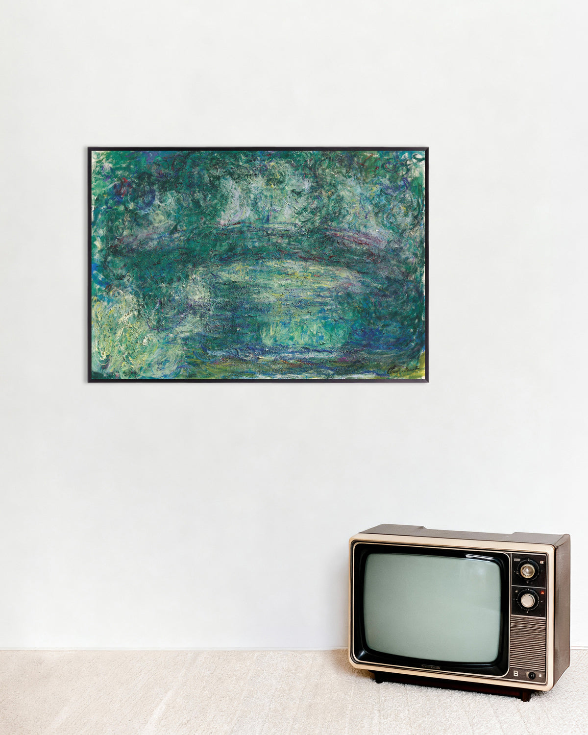 Plakat Den japanske bro (1918–1924) af Claude Monet med metalramme