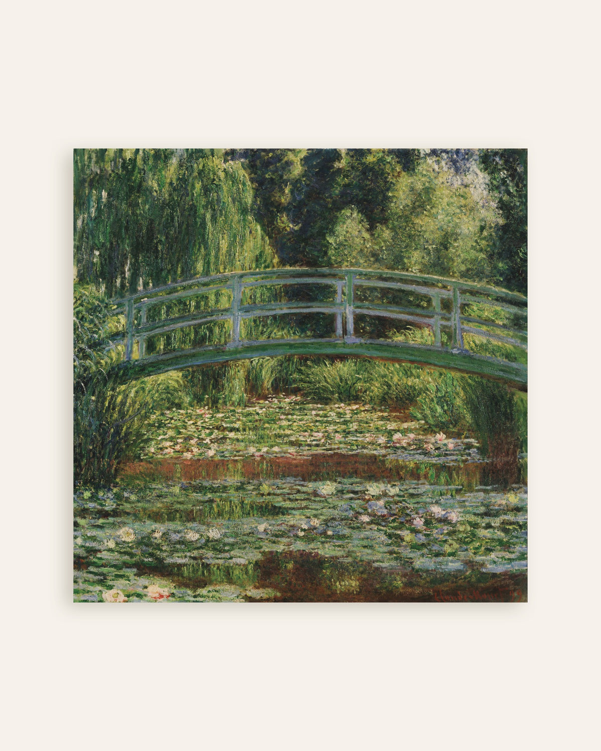 Plakat Den japanske bro og åkandedammen, Giverny (1899) af Claude Monet, miniature