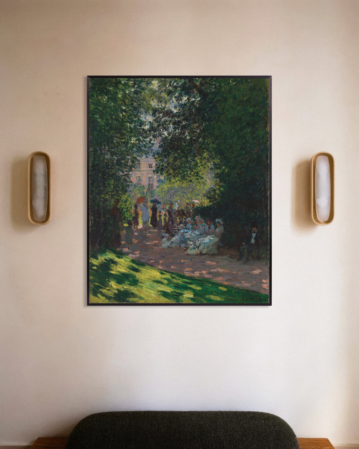 Plakat Parc Monceau (1878) af Claude Monet med metalramme