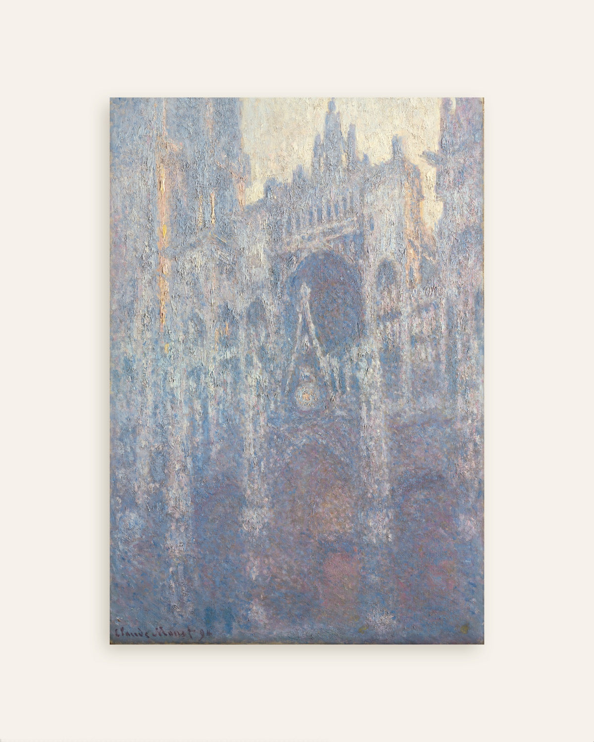 Plakat Portalen på katedralen i Rouen i morgenlys (1894) af Claude Monet, miniature
