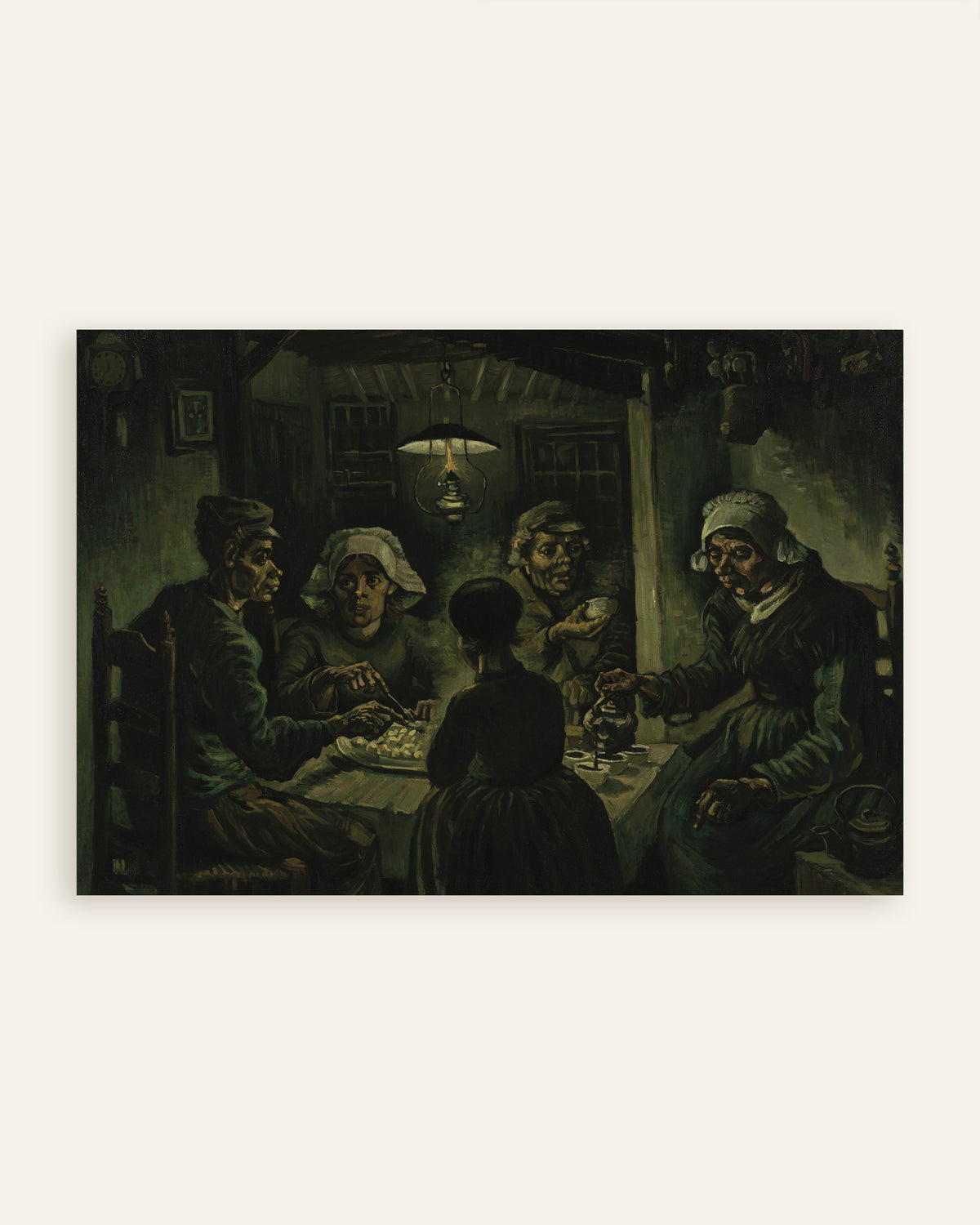 Plakat med Kartoffelspiserne (1885) af Vincent van Gogh, miniature