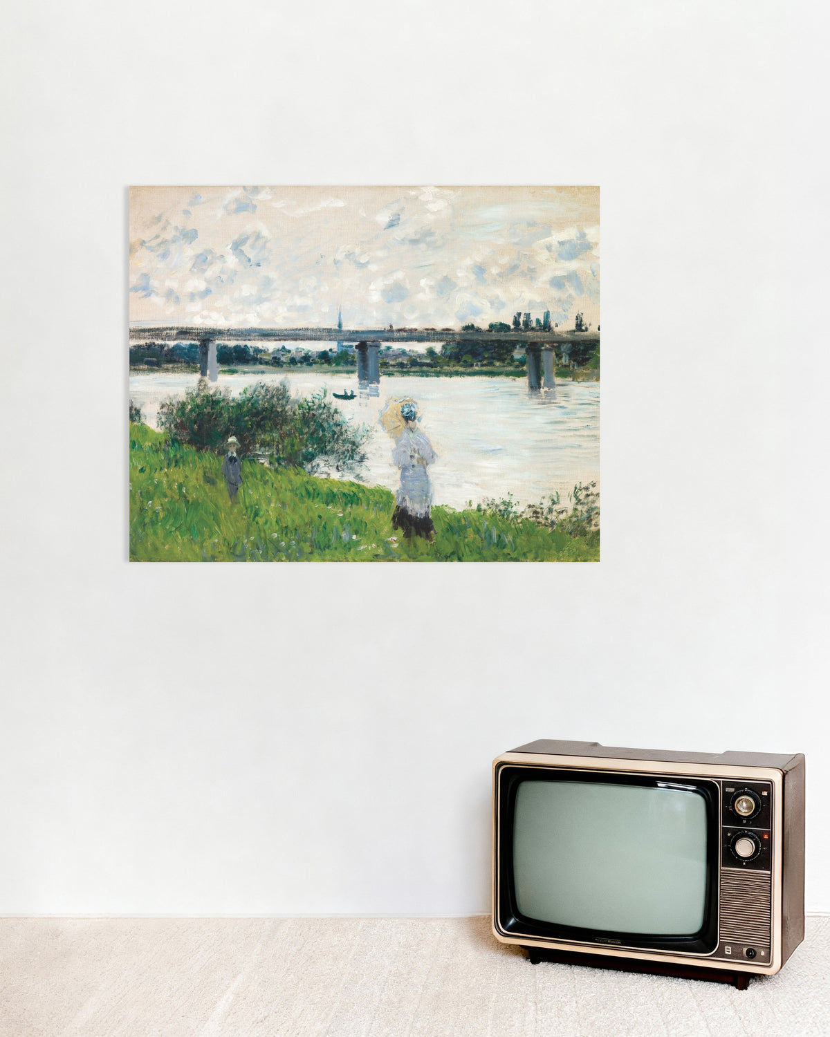 Plakat Spadseretur ved jernbanebroen, Argenteuil (1874) af Claude Monet