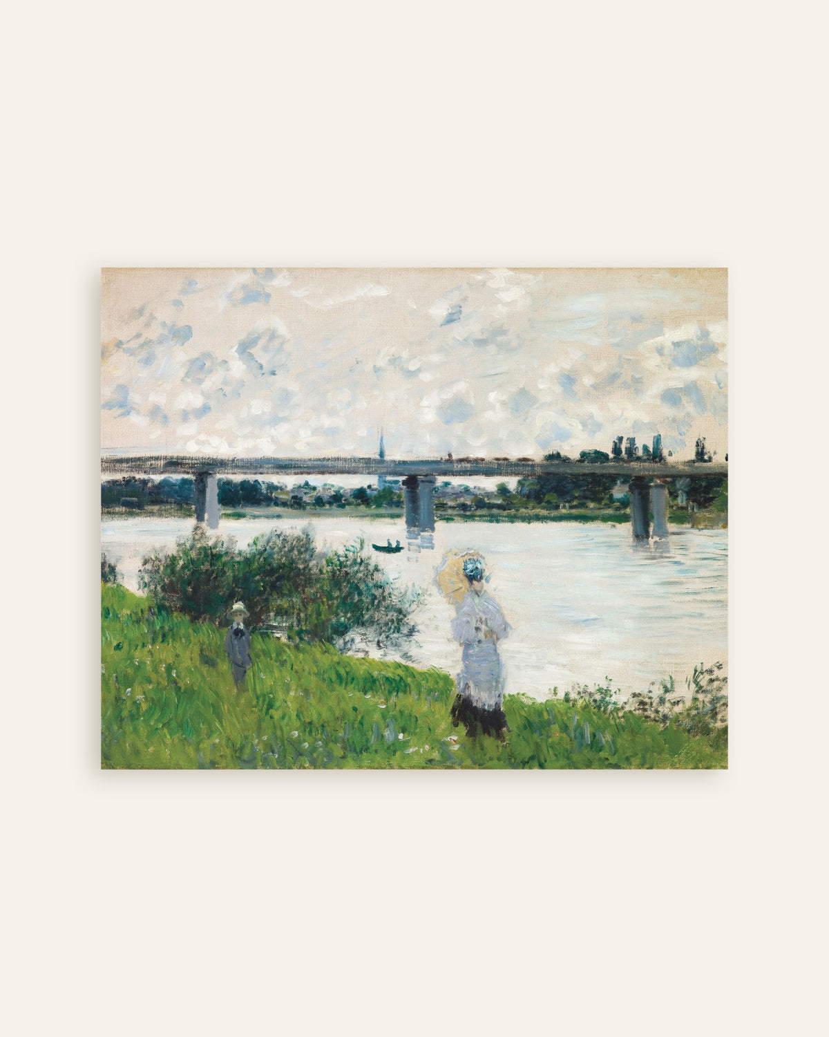 Plakat Spadseretur ved jernbanebroen, Argenteuil (1874) af Claude Monet, miniature