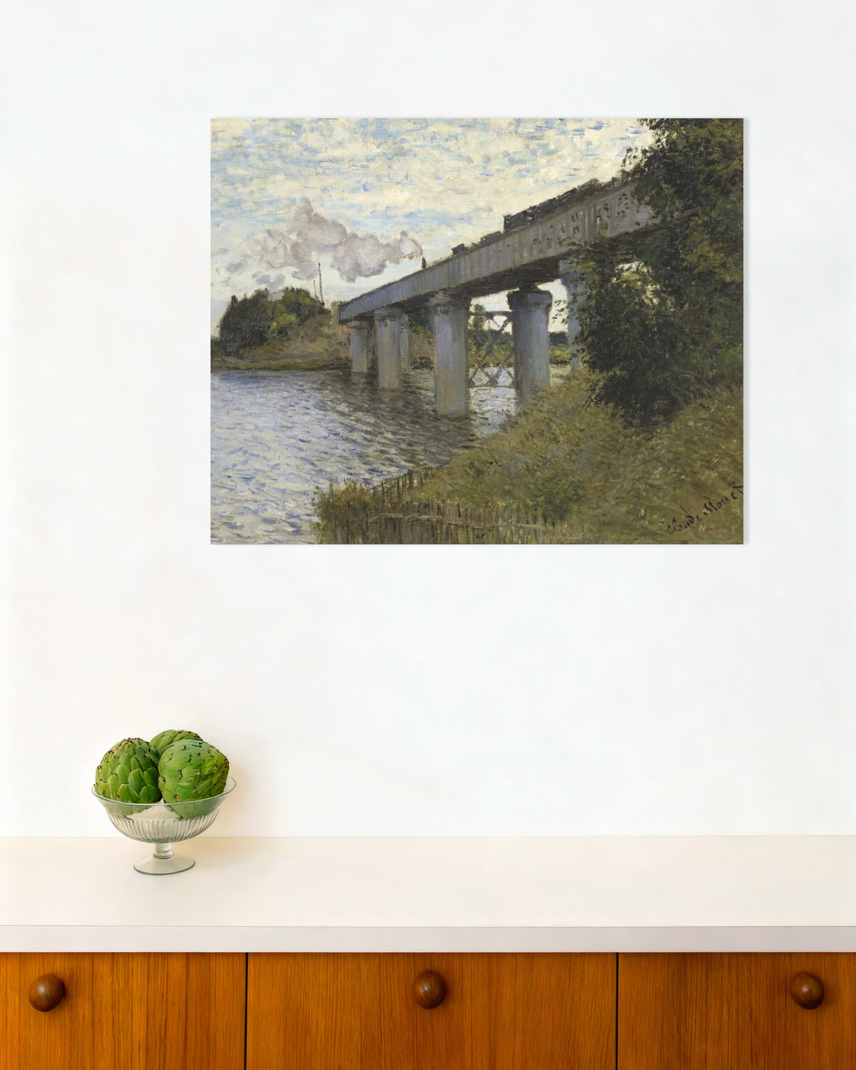 Plakat Jernbanebroen ved Argenteuil (1873–1874) af Claude Monet