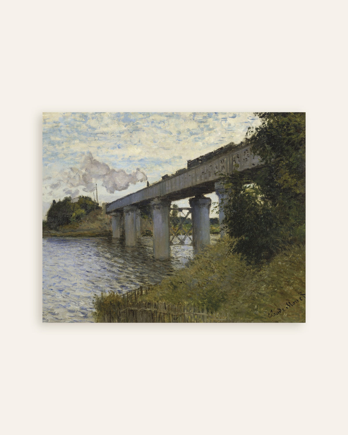 Plakat Jernbanebroen ved Argenteuil (1873–1874) af Claude Monet, miniature