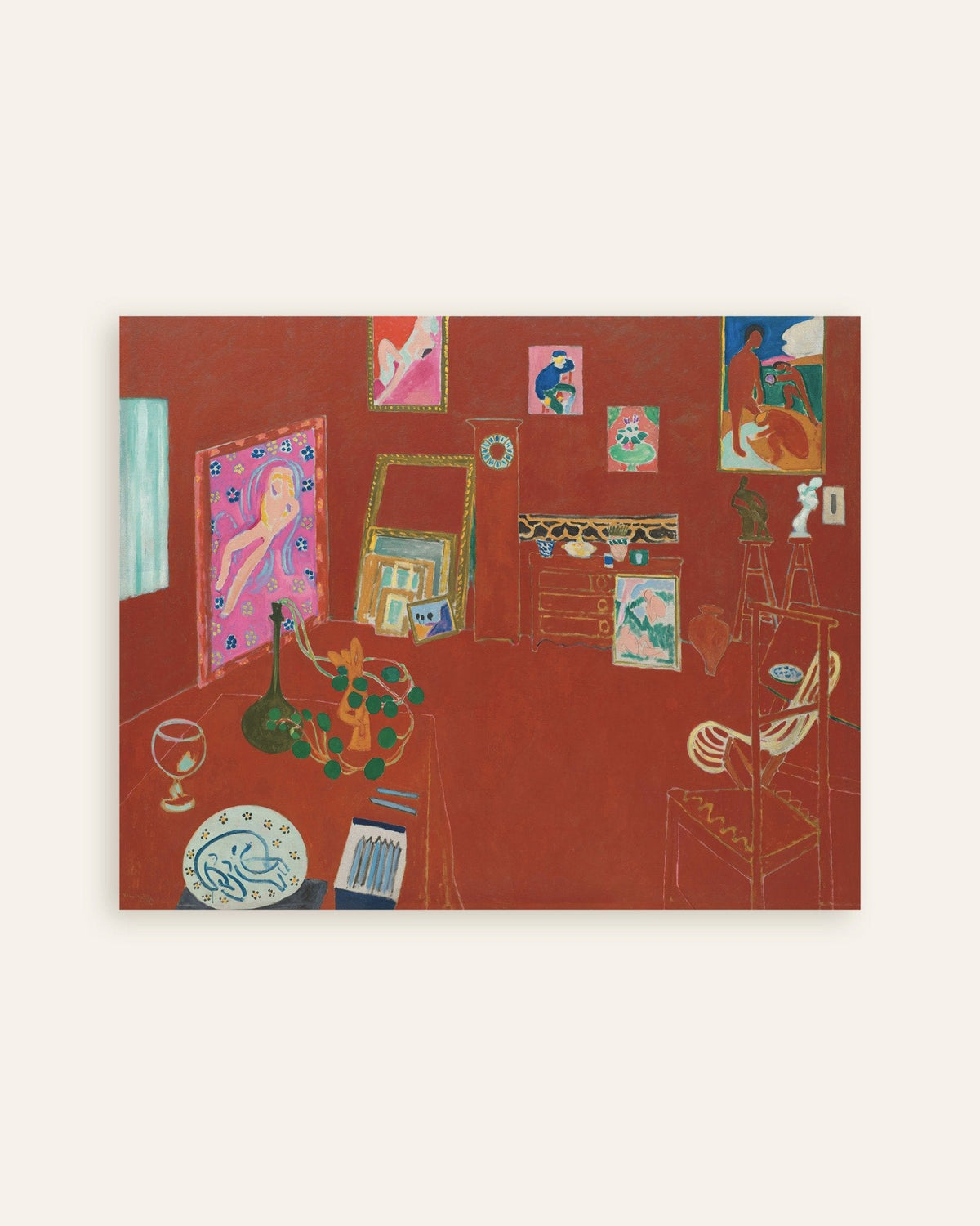 Poster af Det røde atelier (1911) af Henri Matisse, miniature