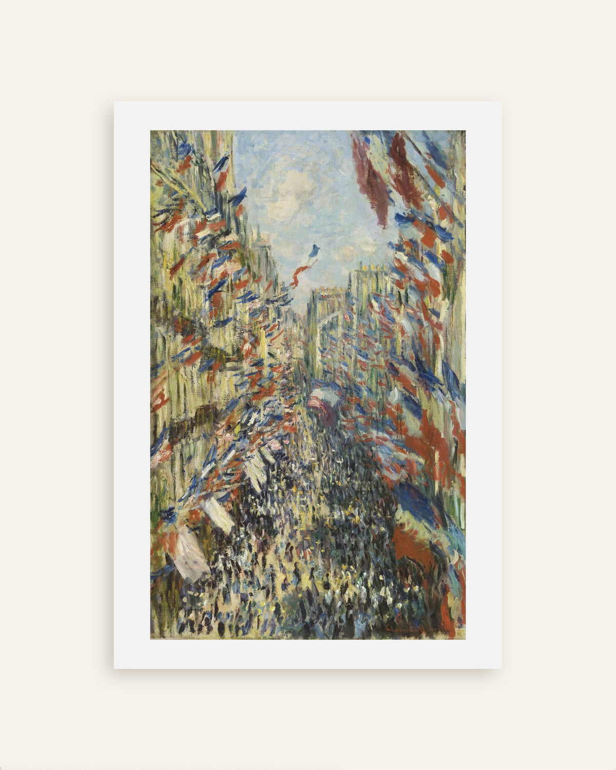 Plakat Rue Montorgueil i Paris, festen den 30. juni 1878 af Claude Monet, miniature
